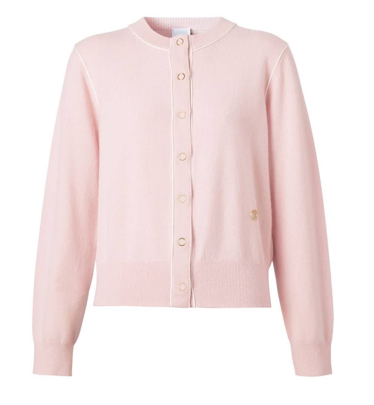Burberry Pink Long Sleeve Monogram Motif Cashmere Cardigan, Brand Size Large | Jomashop.com & JomaDeals.com