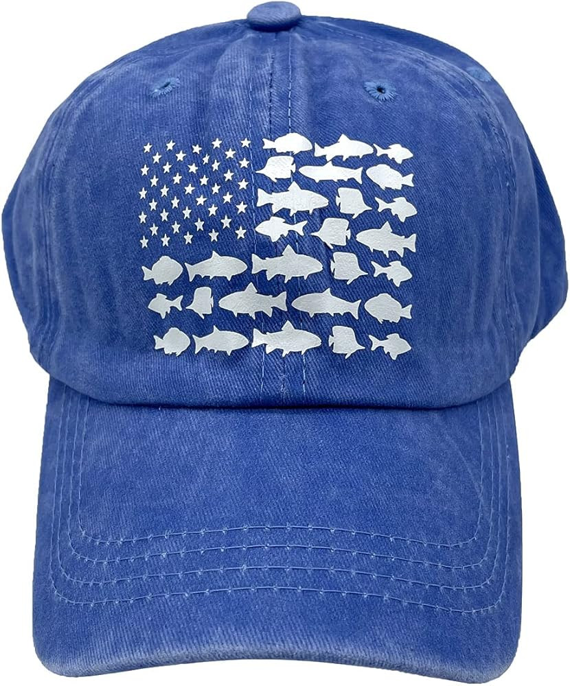 Waldeal Boy Printing Fish Flag Vintage Dad Hats Cute Adjustable Kids Baseball Cap for 3-12 Years | Amazon (US)