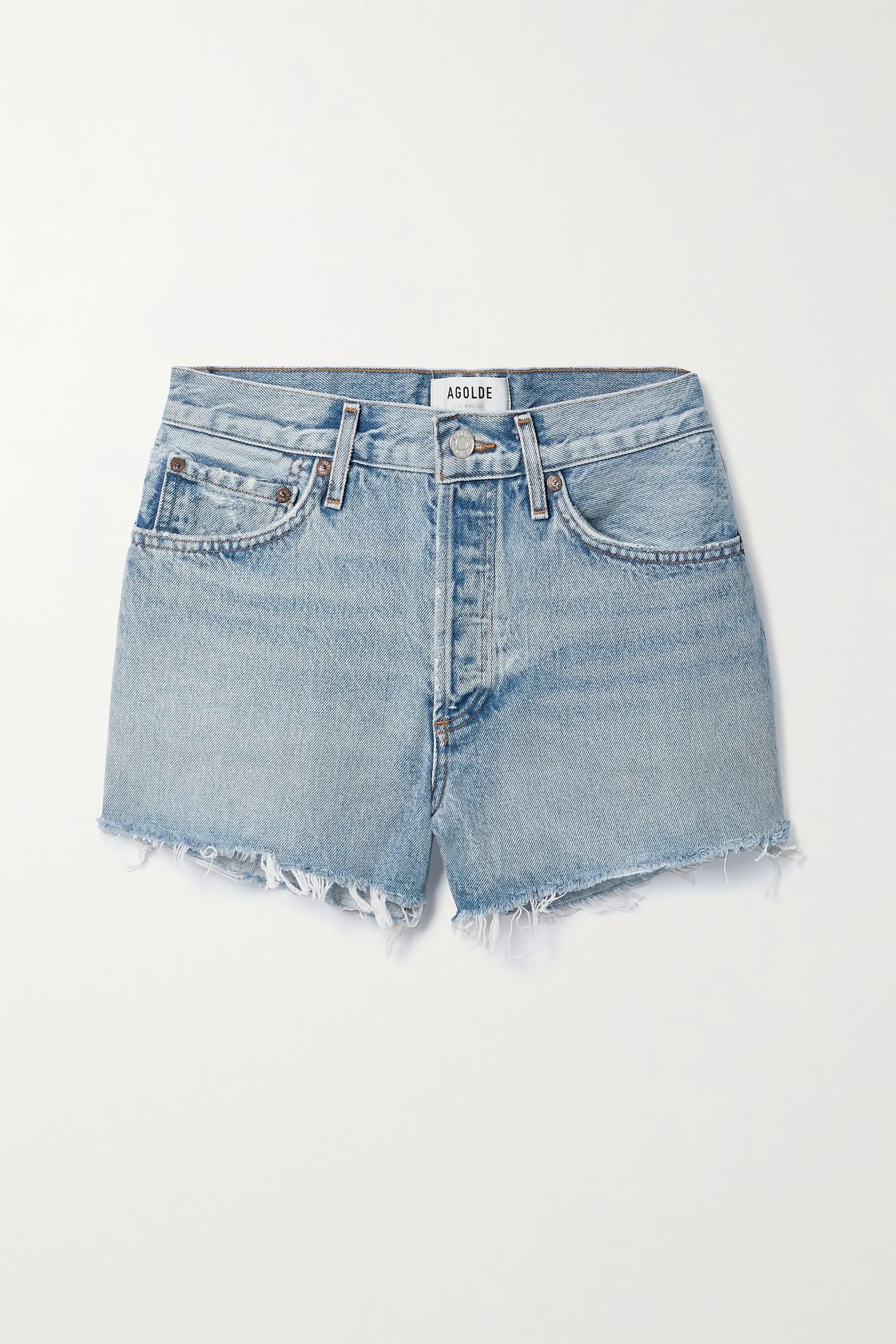 AGOLDEParker distressed denim shorts | NET-A-PORTER (UK & EU)