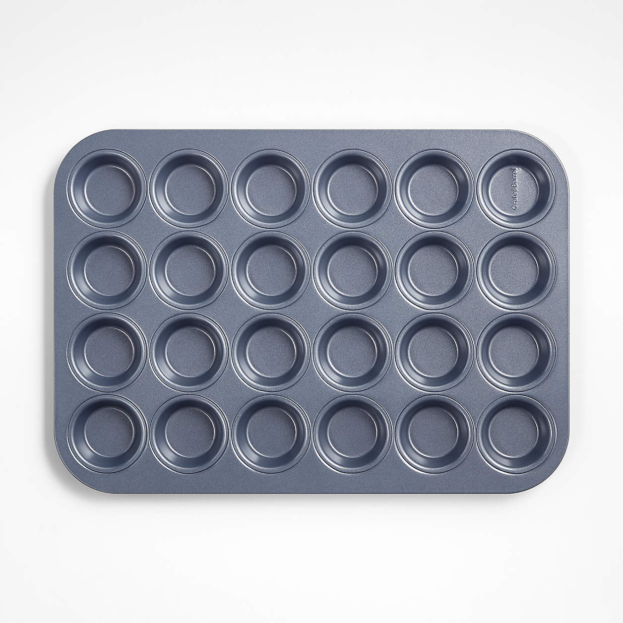 Crate & Barrel Slate Blue 24-Cup Mini Muffin Pan + Reviews | Crate & Barrel | Crate & Barrel