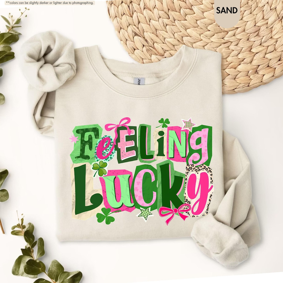 Feeling Lucky Sweatshirt, St Patrick’s Day Crewneck, Funny Irish Hoodie, Patrick Day Sweater, W... | Etsy (US)