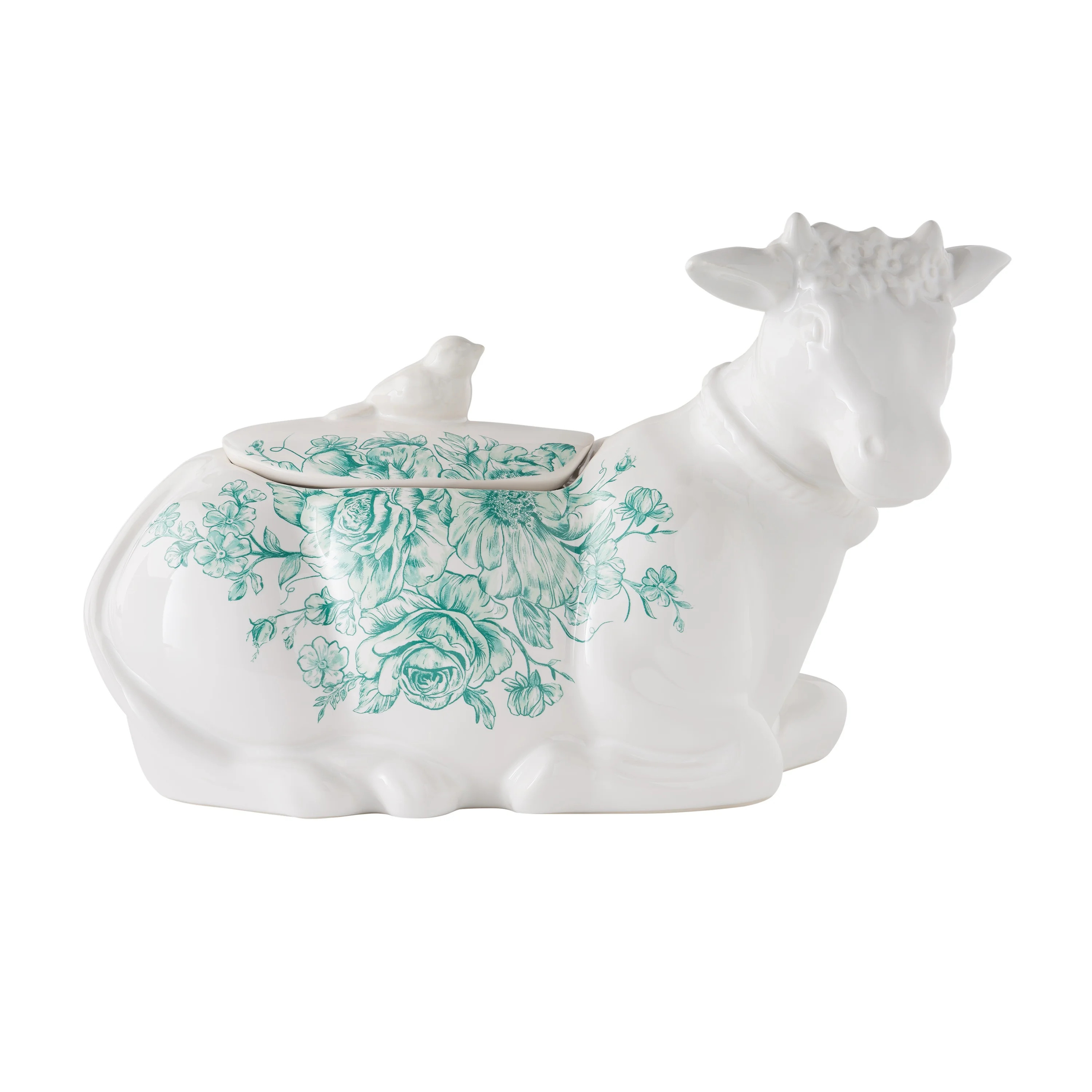 The Pioneer Woman Agatha Stoneware Cow Food Storage Jar, Green | Walmart (US)