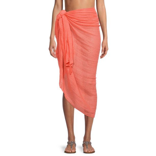 Time & Tru Women's Pareo Swimwear Cover-up, Multi-use Wrap, Beach Wrap - Walmart.com | Walmart (US)