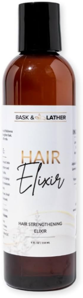 BASK & LATHER Elixir Hair Strengthening Oil, Jamaican Black Castor Oil, For Volume, Thickness, De... | Amazon (US)