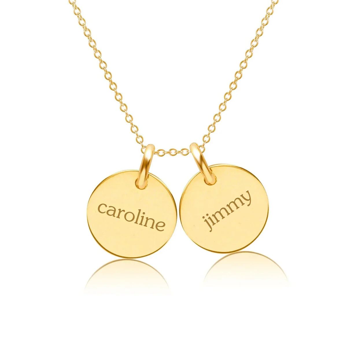 Gold Circle Necklace - 2 Names | Tiny Tags