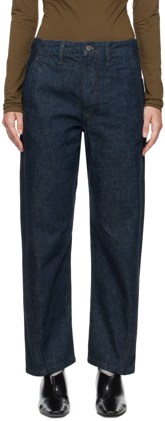 LEMAIRE Indigo High Waisted Curve Jeans | SSENSE