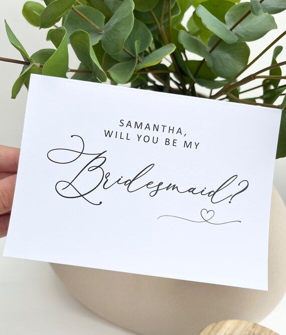 Personalised will you be my Bridesmaid card, proposal card, foil card | Etsy (US)