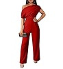 YMDUCH Women's Casual Sleeveless Off Shoulder Wide Leg Long Pant Jumpsuits | Amazon (US)