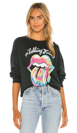 X REVOLVE Rolling Stones Tie Dye Tongue Oversized Sweatshirt | Revolve Clothing (Global)