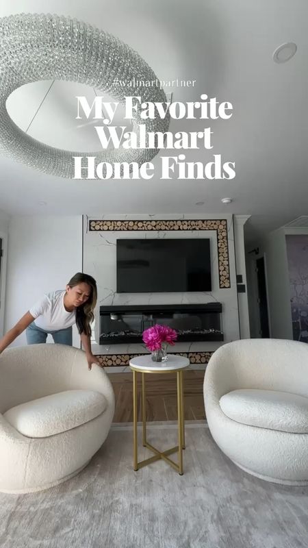 My favorite Walmart home finds! Boucle chairs, marble side table, drew barrymore microwave, rattan shoe cabinet, gold silverware and more! 

#walmartpartner #walmart

#LTKhome