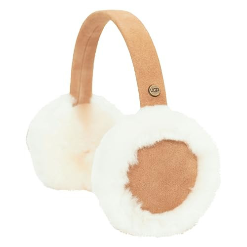 UGG Kid's Classic Earmuffs - Genuine Leather Body with Shearling Sheepskin Fur Trim, Cozy Polyester Fill, Warm Winter Accessory, Chestnut, One Size | Amazon (US)