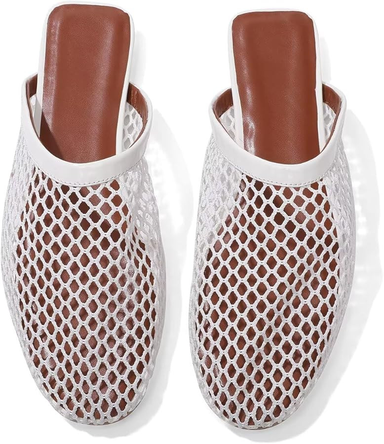 Mesh Flats for Women Ballerina Comfortable Mule Casual Round Toe Buckle Strap Ballet Mary Jane Sh... | Amazon (US)