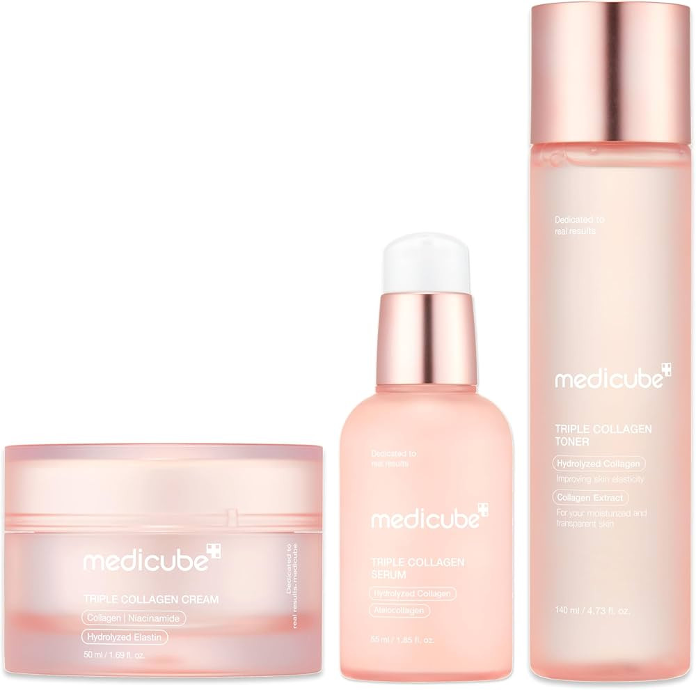 medicube Triple Collagen Bounce Trio - Triple Collagen Toner, Serum & Cream | Amazon (US)