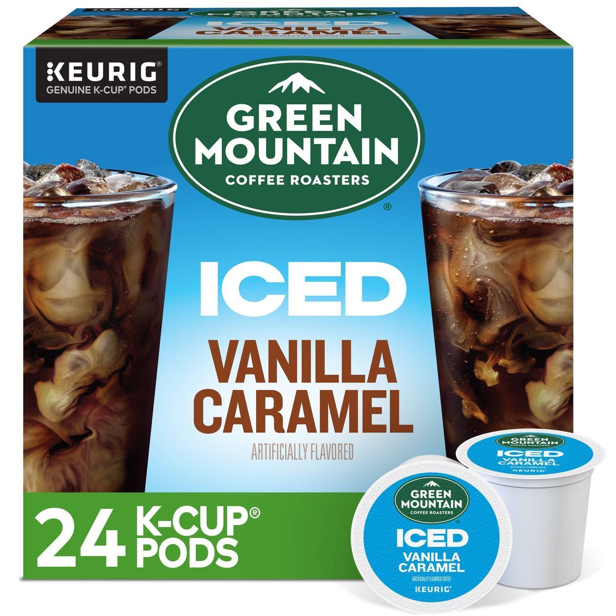 Keurig Green Mountain Coffee Roasters Brew Over Ice Vanilla Caramel Medium Roast Pods - 24ct | Target