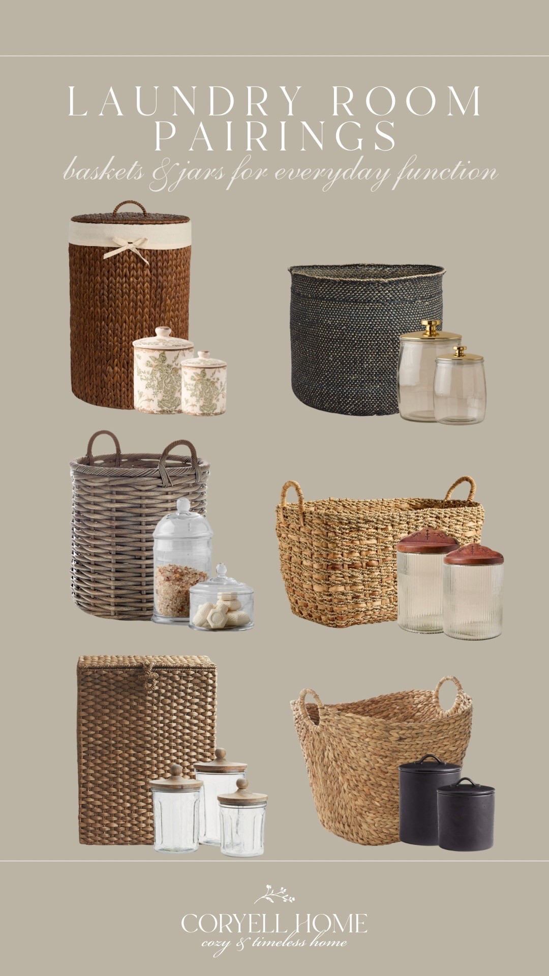 Laundry room pairings 🤎 Loving these baskets & jars for a neutral mudroom or laundry room. 🧺 

#LTKHome