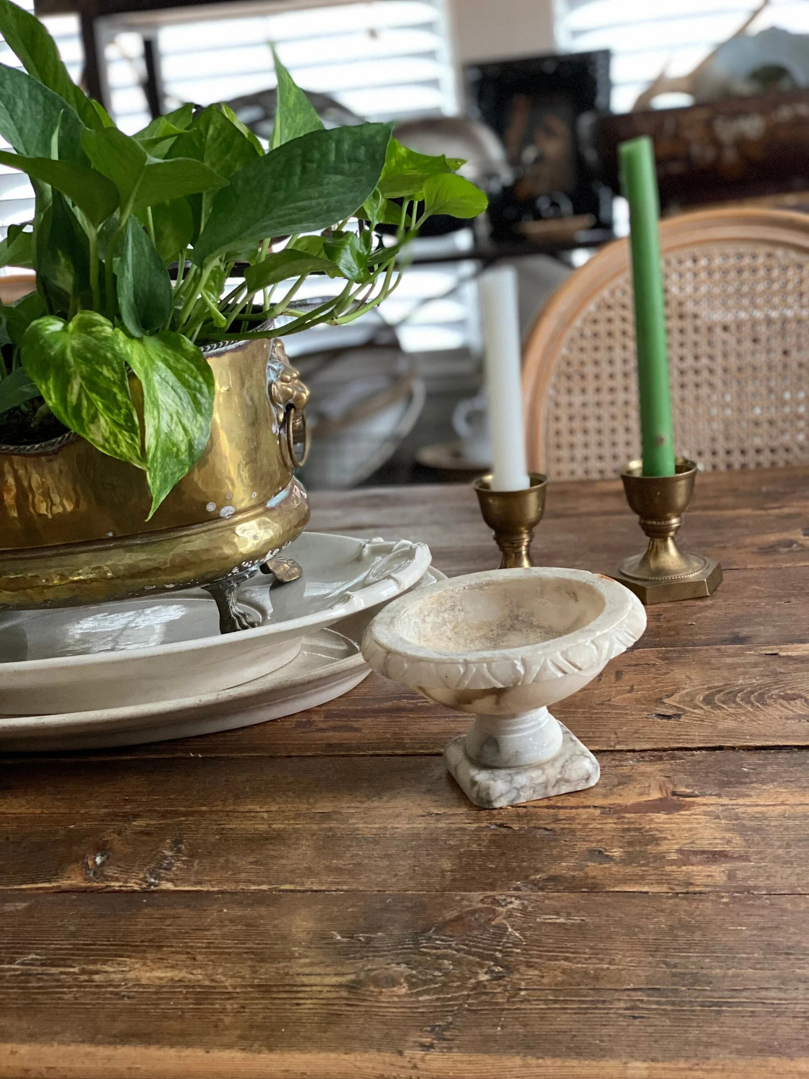 Beautiful Carved Italian Alabaster Bird Bath        Fabulous Shelfie or Porch Decor | Etsy (US)