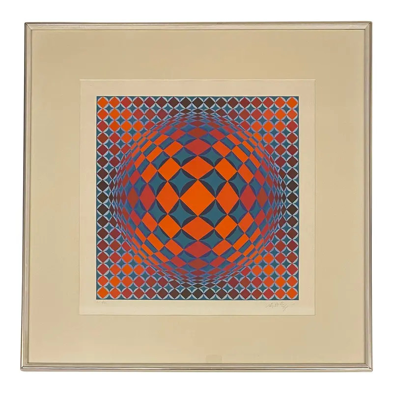 Victor Vasarely Lithograph Limited Edition 9/25 | Chairish