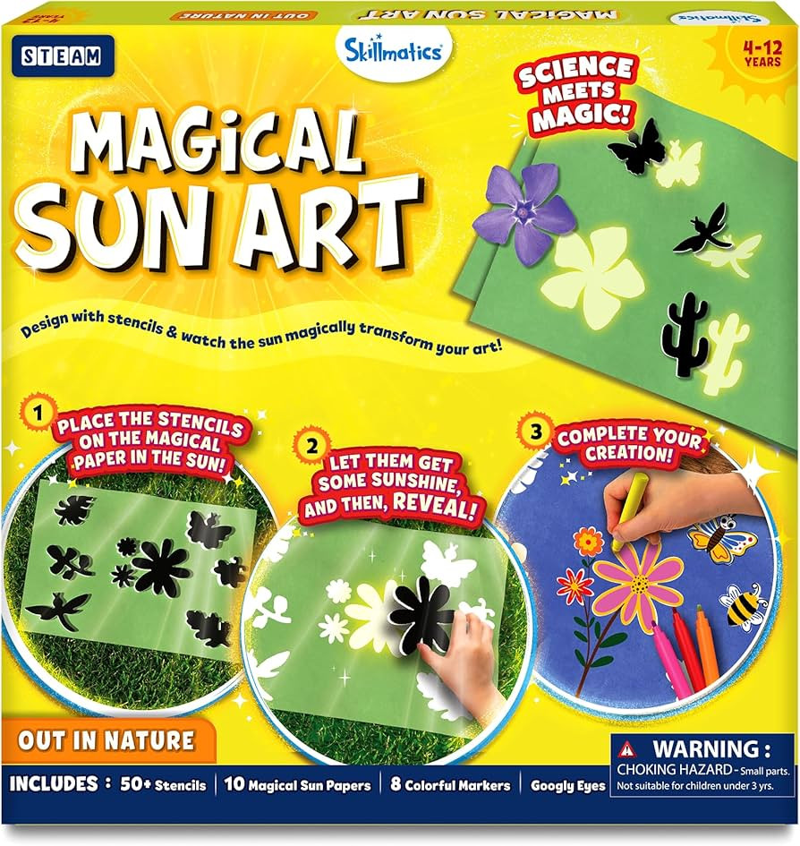 Skillmatics Sun Paper Art Kit - STEM Craft Kit for Kids with Decorative Paper, Stencils & Markers... | Amazon (US)