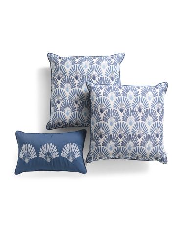 Set Of 3 Lumbar And Square Outdoor Deco Palm Print Pillows | The Edit Supplemental Boost | Marsha... | Marshalls