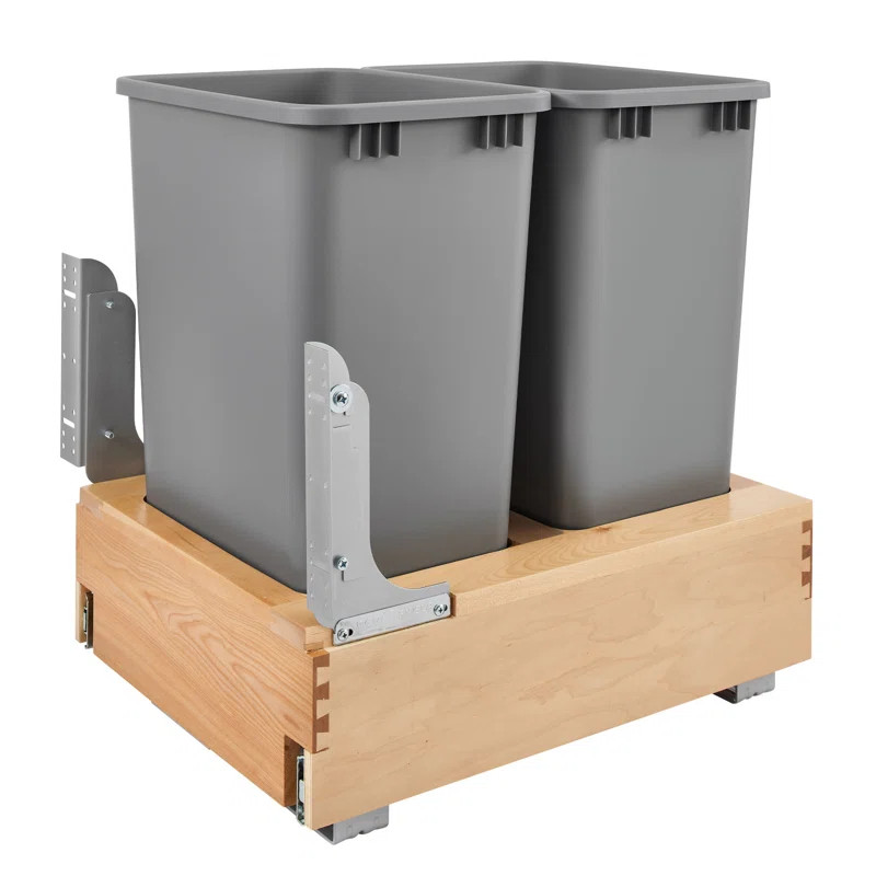 Rev-A-Shelf Double Pull Out Bottom Mount Trash Can, Gray | Wayfair North America