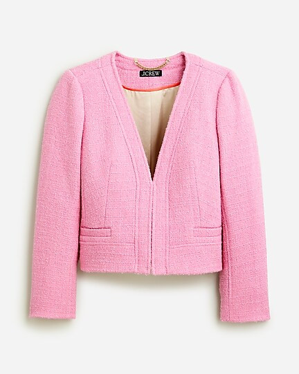 Collarless lady jacket in maritime tweed | J. Crew US