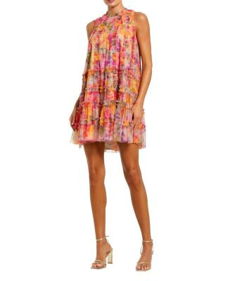 Sleeveless High Neck Printed Mesh Mini Dress | Bloomingdale's (AU)