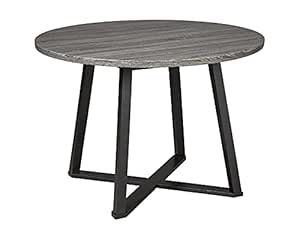 Signature Design by Ashley Centiar Mid Century Round Dining Room Table, Gray & Black | Amazon (US)