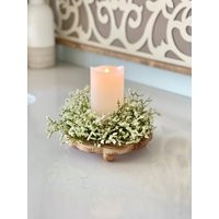 Mango Wood Riser Display Plate, 8 Inches/1.5 Inch Tall, Ball Feet, Natural Mango Finish, Candle Holder, 1/2 Sphere Plate | Etsy (US)