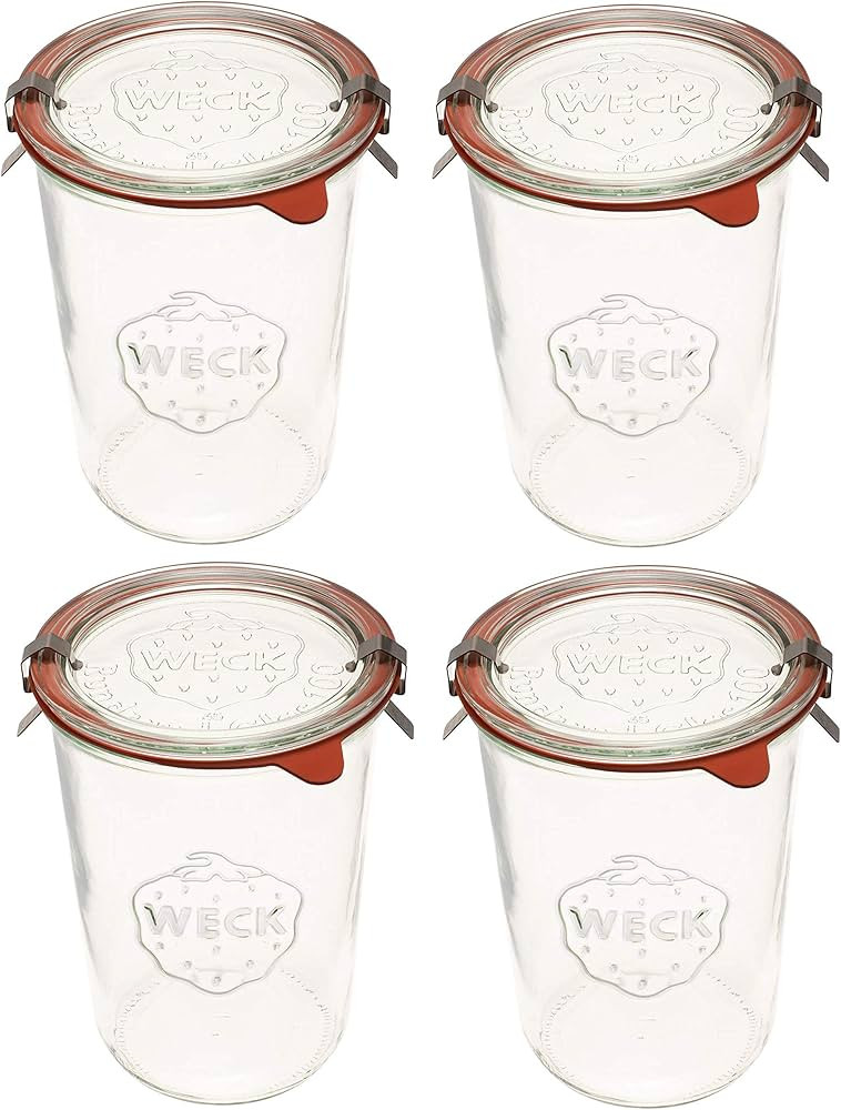 Weck Canning Jars 743 - Weck Mold Jars made of Transparent Glass - Eco-Friendly Canning Jar - Foo... | Amazon (US)