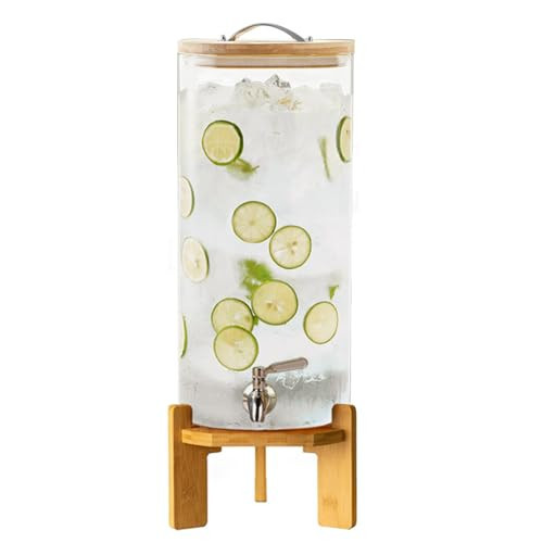 Beverage Dispenser, 2.9 Gallon Glass Drink Dispenser with Stand, Glass water dispenser with Spigot, Large Drink Dispensers for Parties,Bars,Restaurants, 11L | Amazon (US)