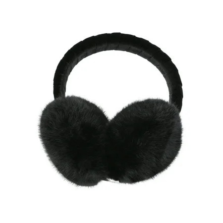 Time and Tru Women's Velvet Earmuffs, One Size, Black, Polyester | Walmart (US)