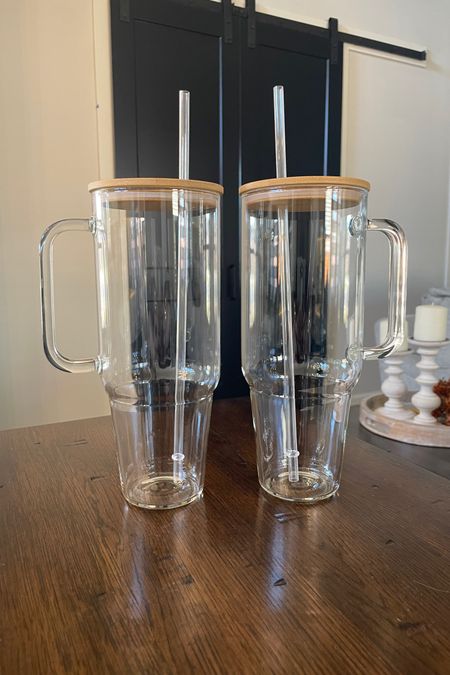 I keep getting a lot of questions about my glass tumblers so I wanted to share some details on them. 

They come with the wooden lid and a plastic straw. 

They hold 40 ounces of ice and water  

I recommend hand washing them and not putting them in the dishwasher. 

These would be perfect for anyone who is trying to increase their hydration. 

I noticed that there is a 30% off coupon on this item right now on Amazon so it’s a great time to order if you’re interested  

#LTKCyberWeek #LTKhome #LTKGiftGuide