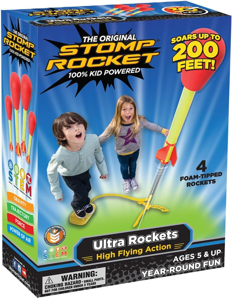 Stomp Rocket Ultra Rocket Launcher for Kids, 4 Rockets - Fun Backyard & Outdoor Kids Toys Gifts f... | Amazon (US)
