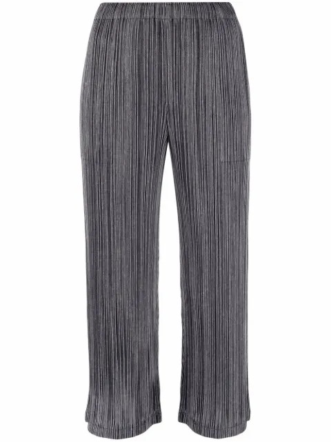 pleated-effect cropped trousers | Farfetch (UK)