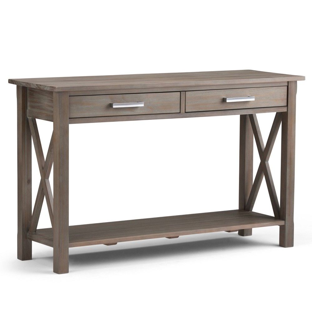 47"" Waterloo Solid Wood Console Sofa Table Distressed Gray - Wyndenhall | Target