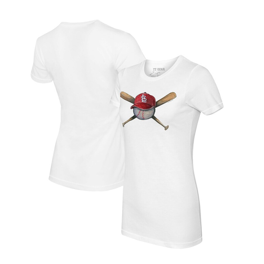 St. Louis Cardinals Tiny Turnip Women's Hat Crossbats T-Shirt - White | Fanatics