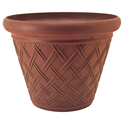 PSW Pot Collection Basket Weave Planter Pot for Indoor and Outdoor Plants and Gardens, 18-inch, Terra Cotta Color | Amazon (US)