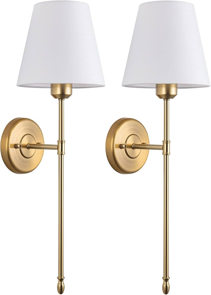 Fabric Wall Sconce Battery Operated Wall Lamp 2 Pack，set Of 2 Battery Powered Run Wall Light Fi... | Amazon (US)