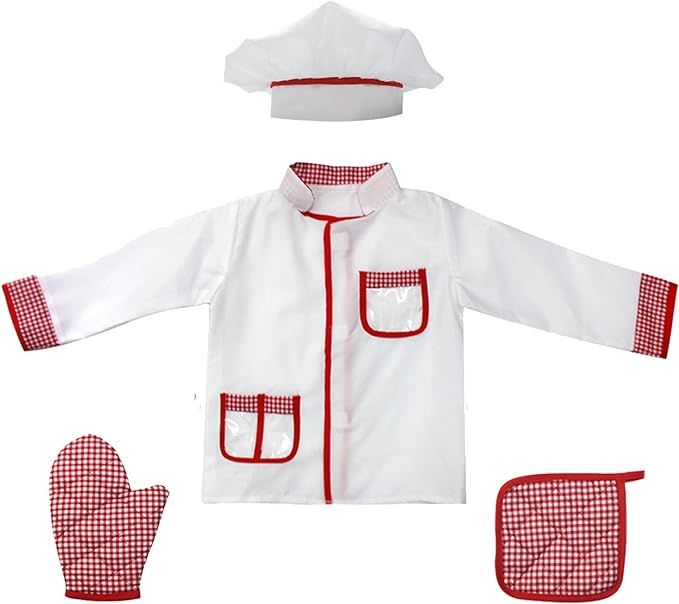4Pcs Kids Chef Role Play Costume Set fedio Chef Dress up Set for Children | Amazon (US)