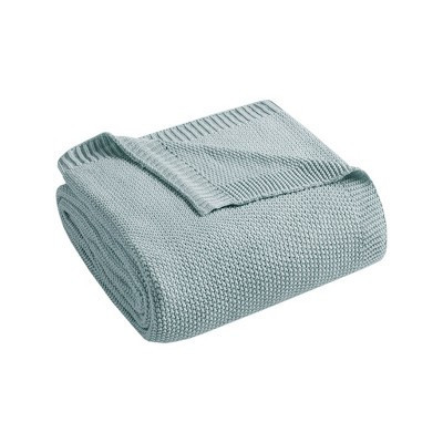 Gracie Mills Lessie Classic Knit Cottage Blanket - Full/Queen - Light Blue | Target