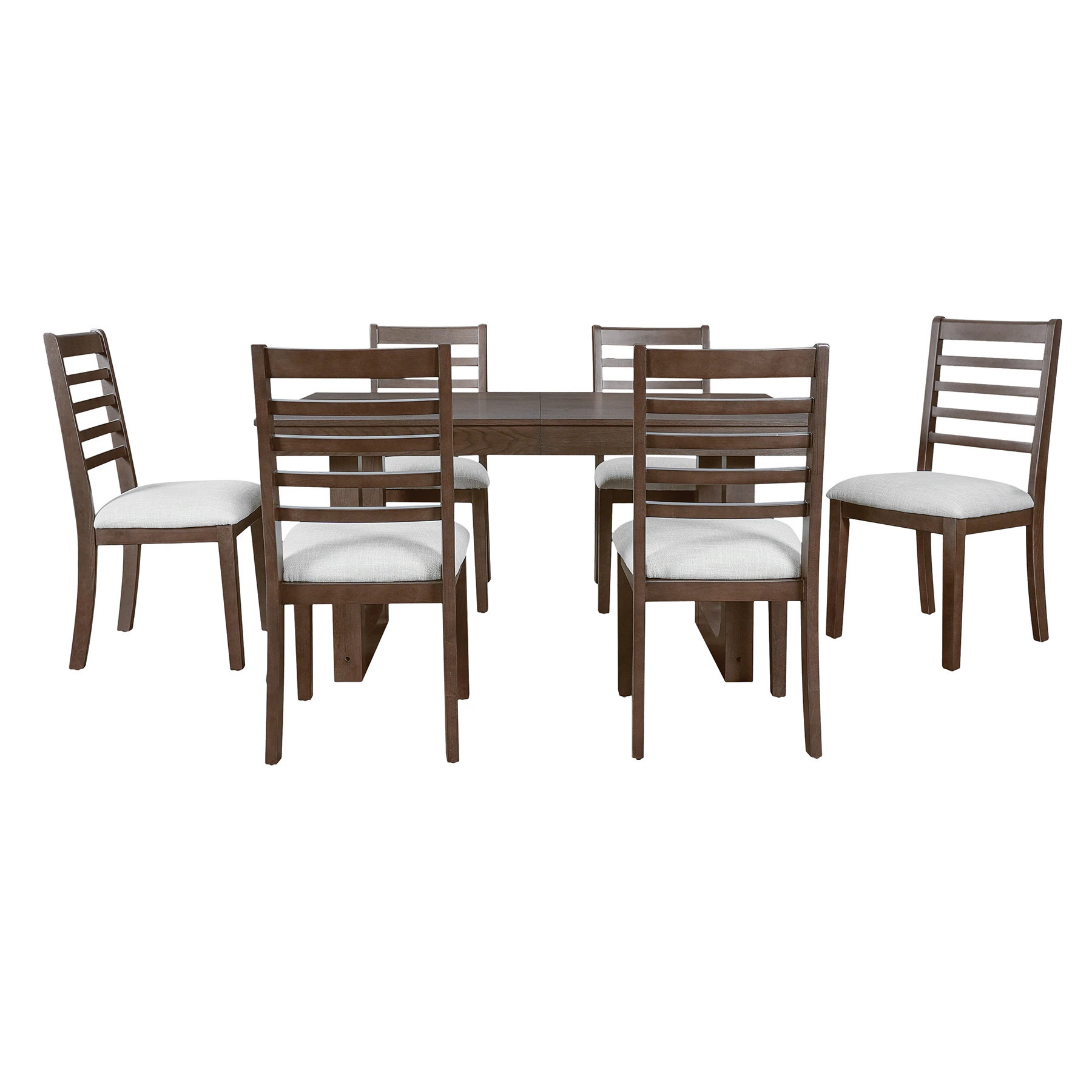 SINOFURN Brown Rustic Dining Room Set with Rectangular Table ( Seats 6 ) | SYA010208GN | Lowe's