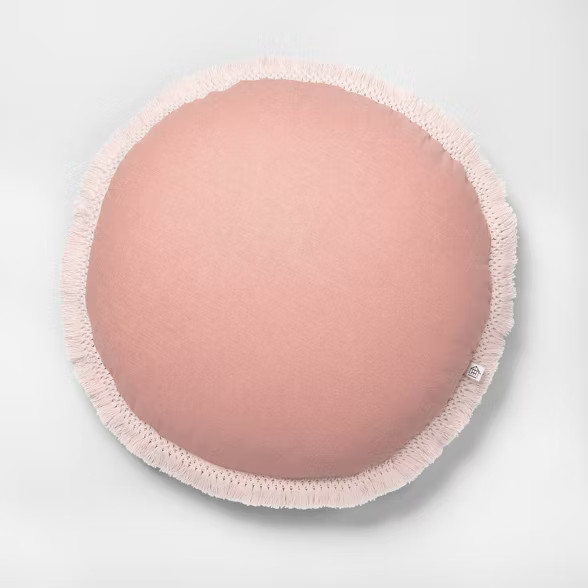 Fringe Round Throw Pillow Rose Gold - Hearth & Hand™ with Magnolia | Target