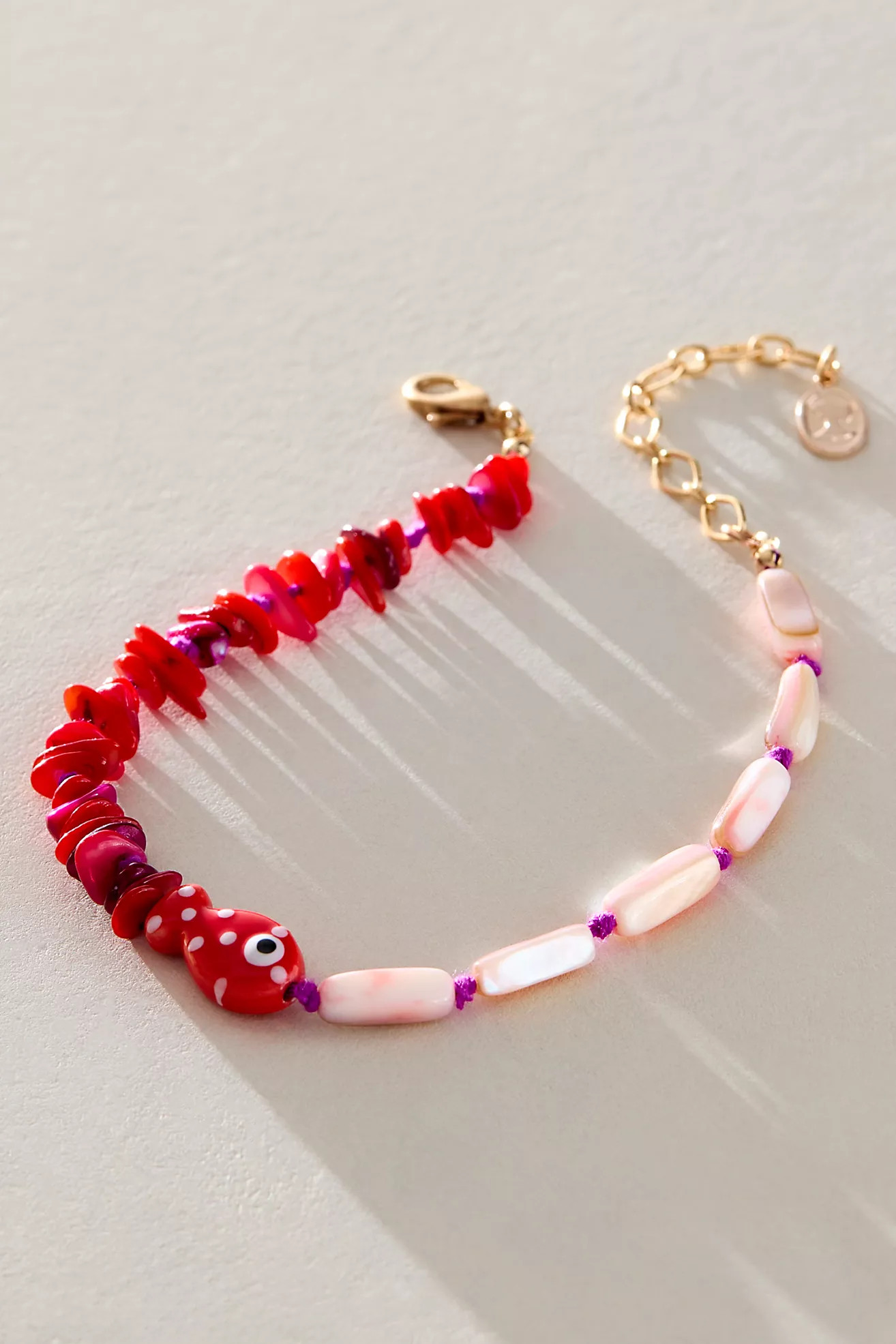 Ariana Ost Gone Fishing Semiprecious Stone Anklet | Free People (Global - UK&FR Excluded)