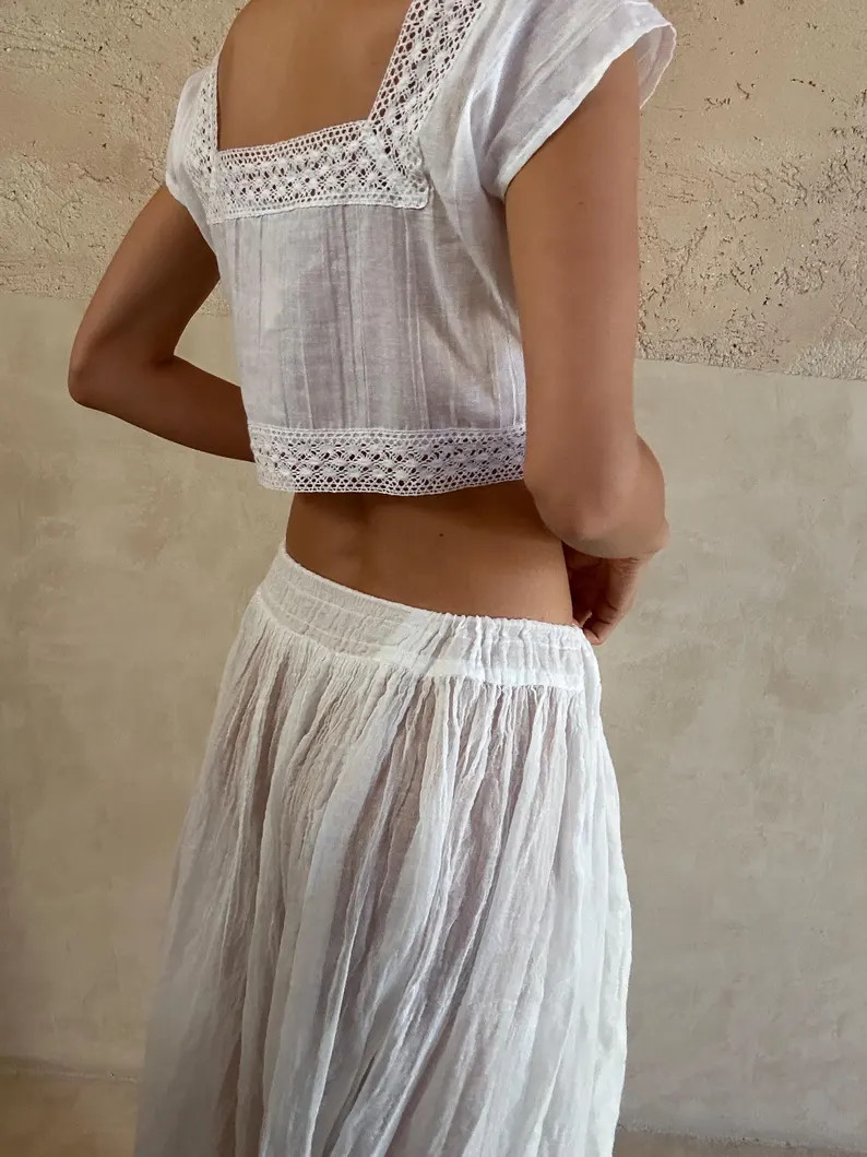 embroidery crop top | Etsy (US)