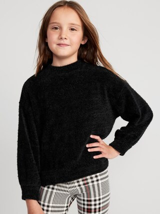 Textured-Chenille Mock-Neck Sweatshirt for Girls | Old Navy (US)