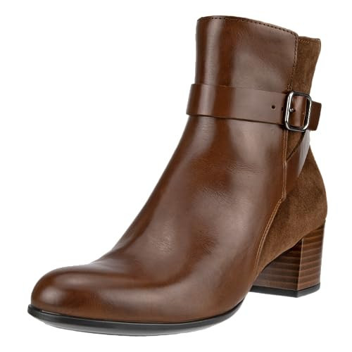 ECCO Women's Dress Classic 35MM Buckle Ankle Boot, Walnut/Potting Soil, 5-5.5 | Amazon (US)