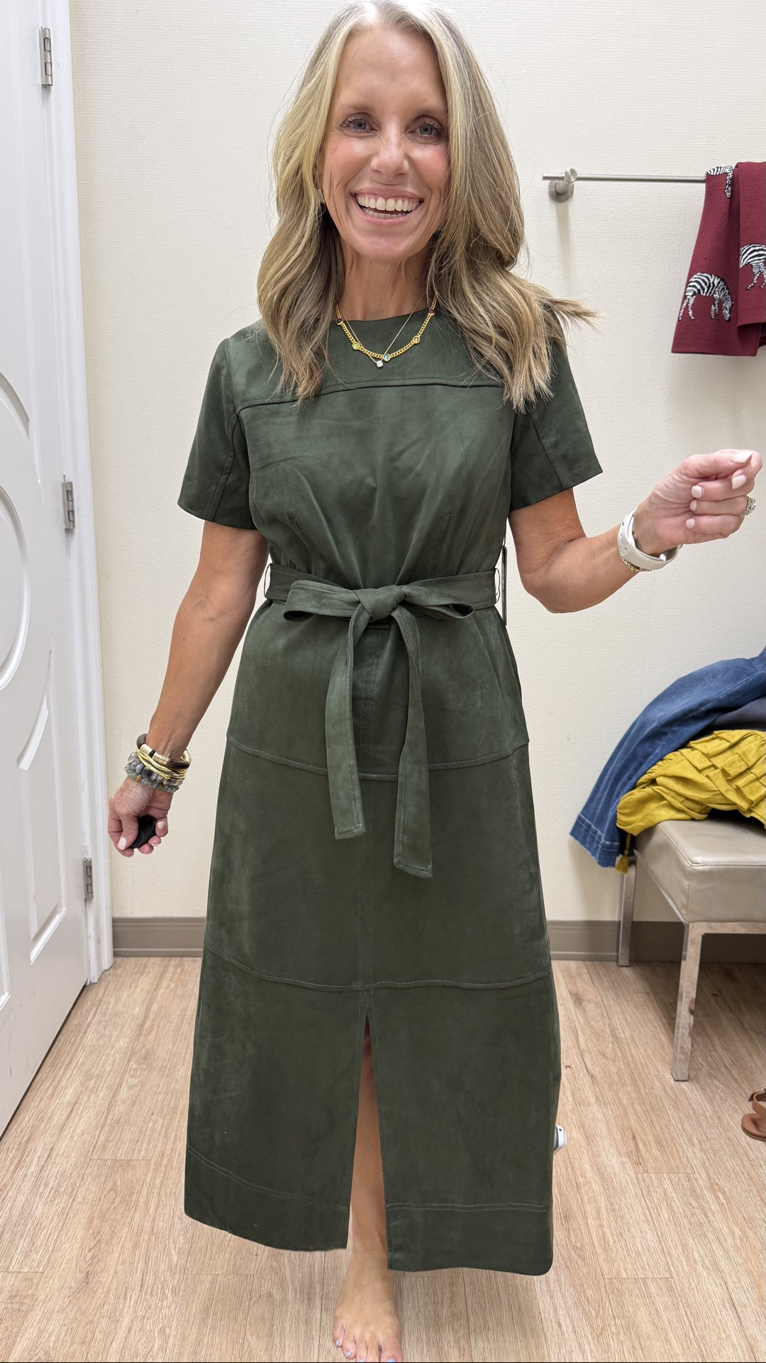 Two of my favorite things. Olive green and faux suede. Wearing small and would like XS 
Fall workwear look, church dress

#LTKootd #LTKgrwm #LTKOver40