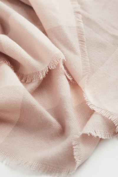 Jacquard-weave Scarf - Light beige/checked - Ladies | H&M US | H&M (US + CA)