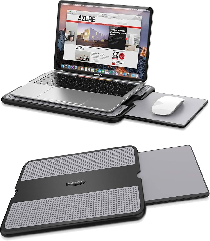 AboveTEK Portable Laptop Lap Desk w/ Retractable Left/Right Mouse Pad Tray, Non-Slip Heat Shield ... | Amazon (US)