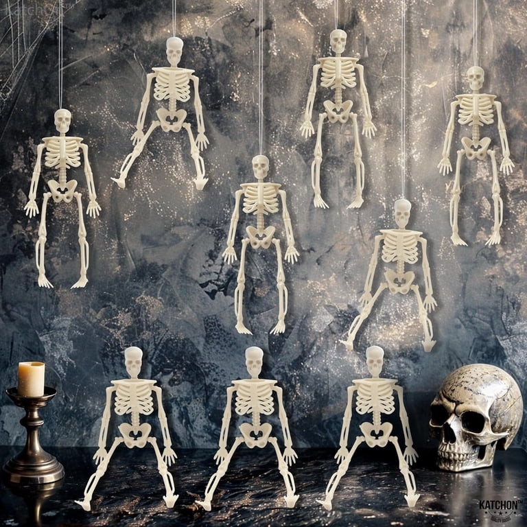 10PCS Halloween Mini Skeleton Figurines - 6 Inch, Small Skeletons for Crafts, Posable Halloween S... | Walmart (US)